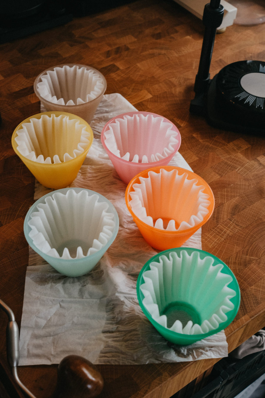 A tissue under the dripper