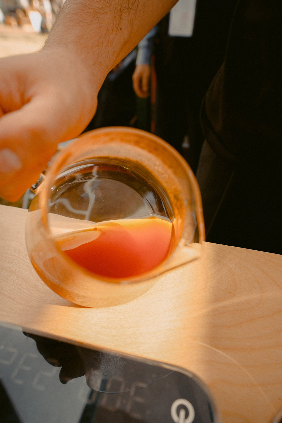 Coffee is a red liquid
